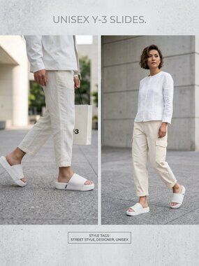 adidas Y-3 Yohji Yamamoto White Platform Slides Unisex